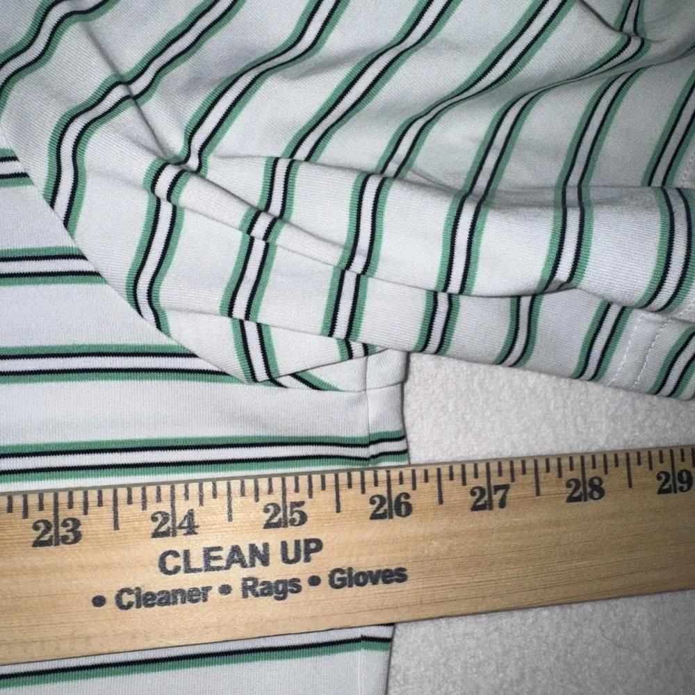 Men's XL Ralph‎ Lauren Polo Golf RLX White Striped Vintage Polo Golf Green